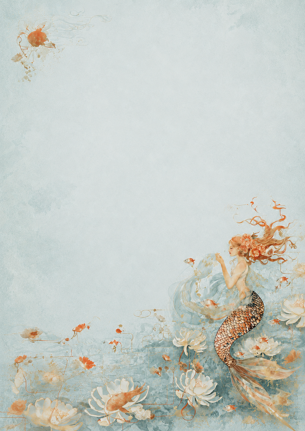 Mermaid A4 Writing Pad - Water Garden Edition