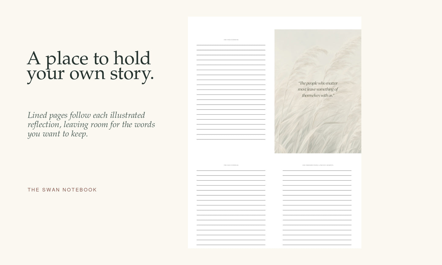 Keepsake Notebook Gift | The Swan Notebook for Cherished People | Stillnest Press