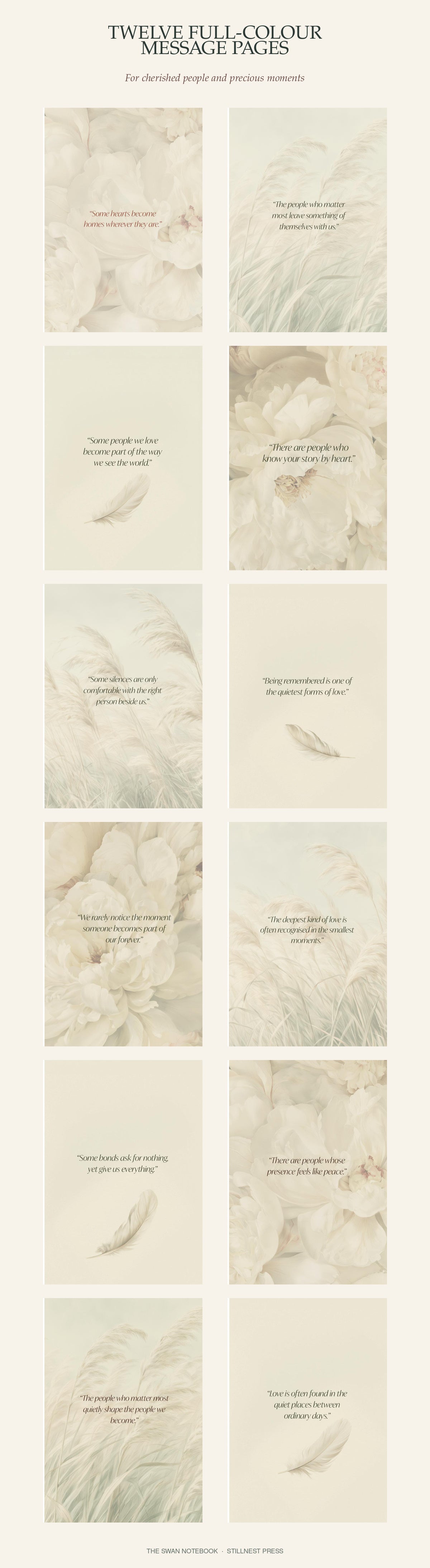 Keepsake Notebook Gift | The Swan Notebook for Cherished People | Stillnest Press