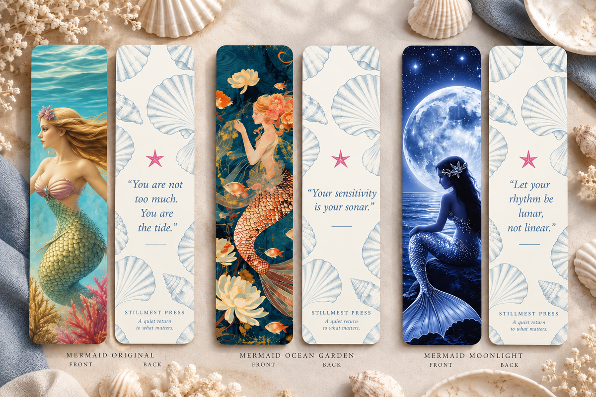 Mermaid Page Companions — Set of Three Illustrated Bookmarks