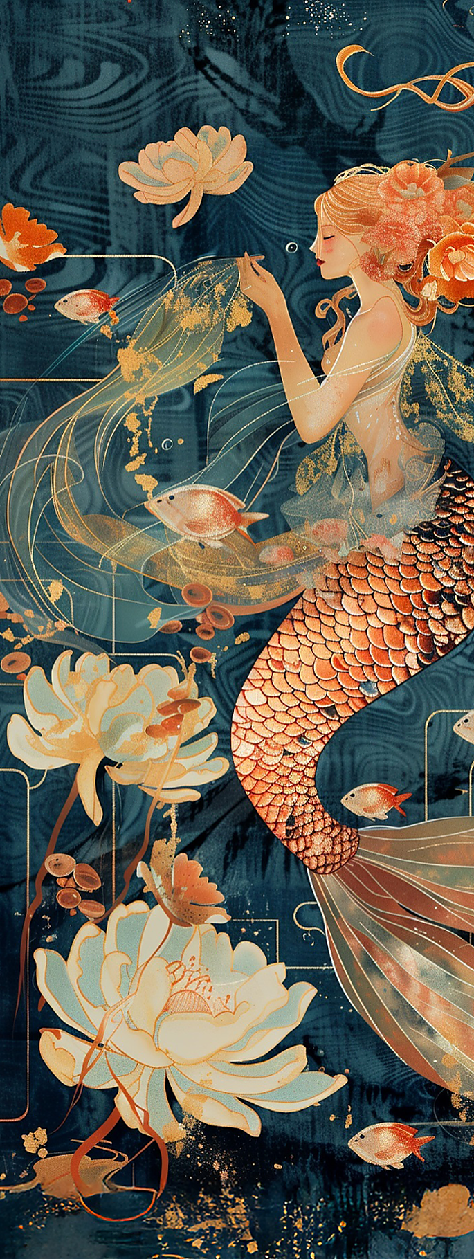 Mermaid Bookmark - Water Garden edition