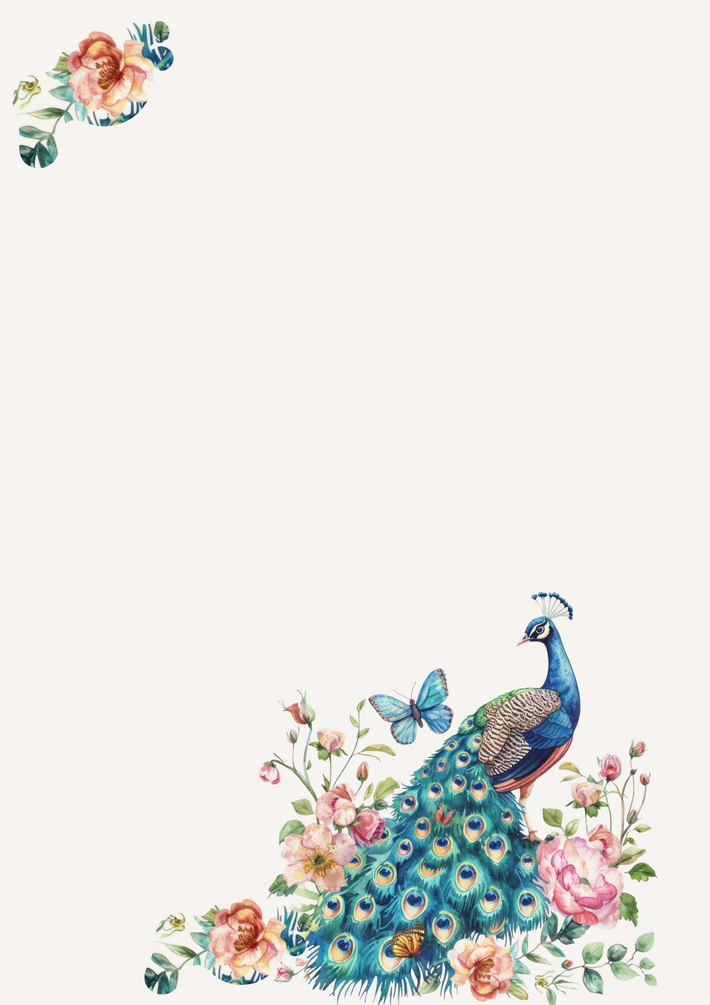 Peacock A4 Writing Pad